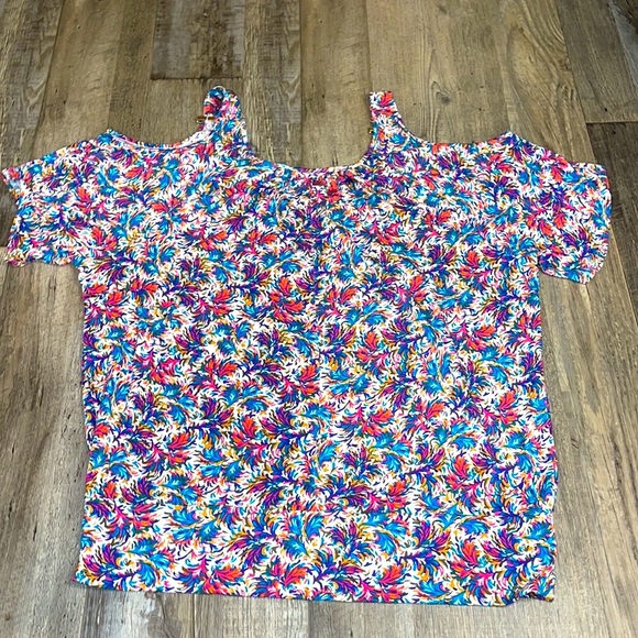 Thalia Sodi womens shirt top sexy cold shoulder size large oversized - Picture 12 of 12